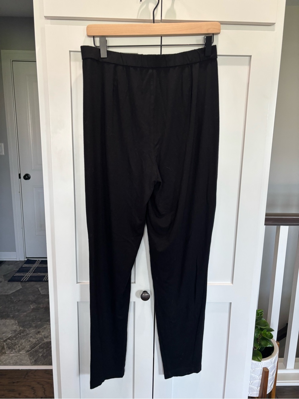 Eileen Fisher Black Slim Pull-On Pants - Picture 2 of 4